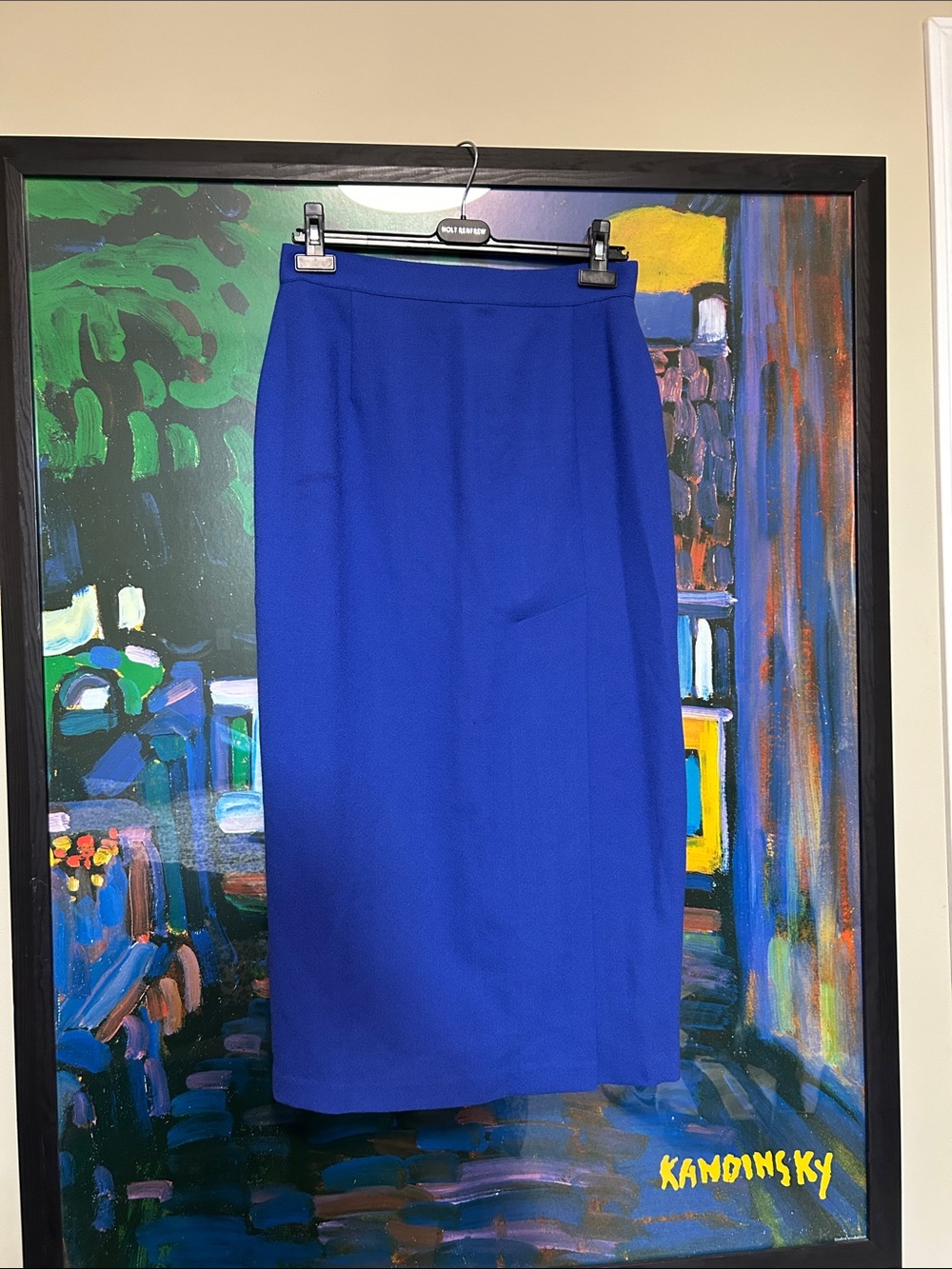 Vintage highwaisted Classic Royal Blue Women’s Pencil Skirt 100% wool